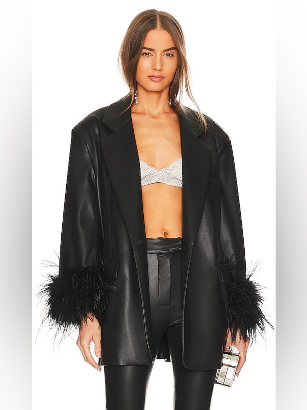 41. $550 NWT LAMARQUE  Galia Faux Leather Oversized Blazer